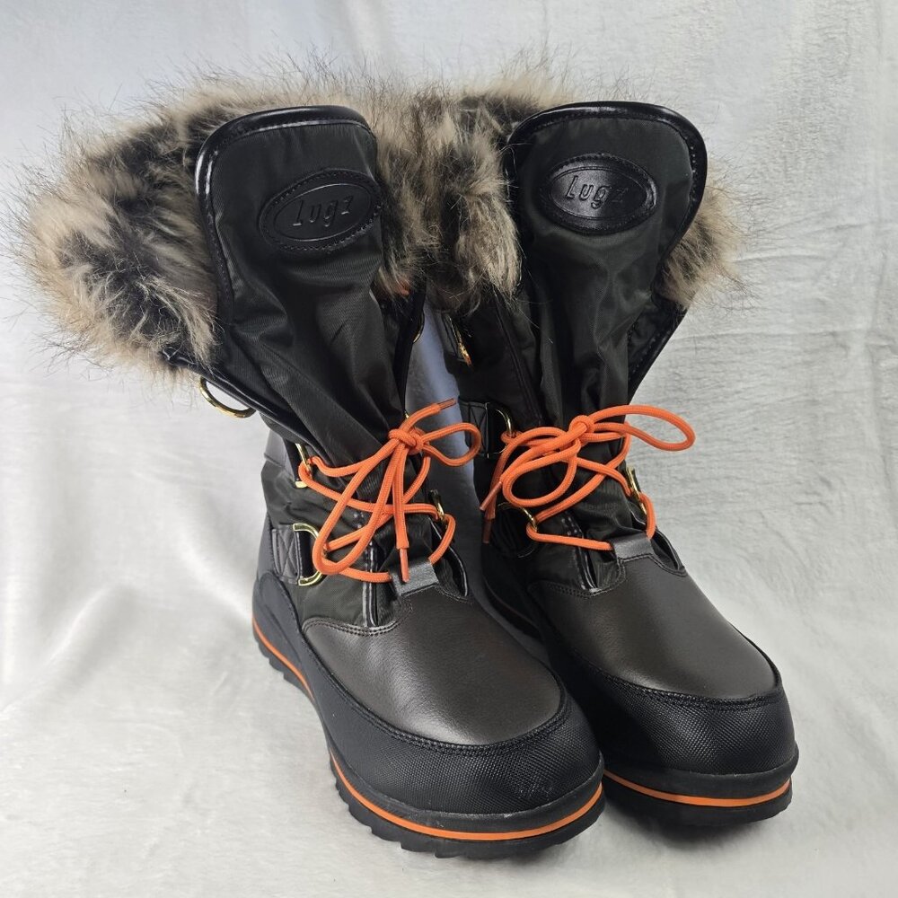 Lugz Women's Sz 9.5 Tundra Fold Down Waterproof Winter Boot Brown/Olive